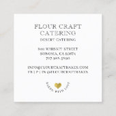 Baker Pstry Koch Dessert Caterer Baker's Tools Quadratische Visitenkarte (Rückseite)
