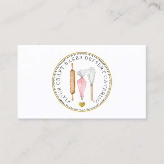 Baker Pstry Koch Dessert Caterer Baker's Tools Visitenkarte (Vorderseite)