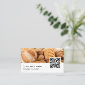 Baker QR-Logokombination Social Media Visitenkarte (Stehend Vorderseite)