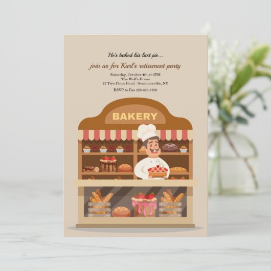 Baker Retirement Party Einladung (Stehend Vorderseite)