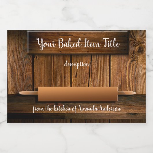 Baker Rolling Button Rustic Product Label 3"x2" Lebensmitteletikett (Einzelnes Label)