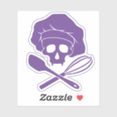 Baker-Schädel mit Toque Aufkleber (Blatt)