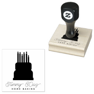 Baker-Schichttorte-Kerzen-Logo Gummistempel