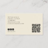 Baker Skeleton Sepia Tarot Aesthetic QR Code Visitenkarte (Rückseite)