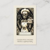 Baker Skeleton Sepia Tarot Aesthetic QR Code Visitenkarte (Vorderseite)