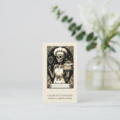 Baker Skeleton Sepia Tarot Ästhetik QR Code Visitenkarte (Stehend Vorderseite)