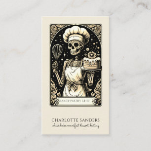 Baker Skeleton Sepia Tarot Ästhetik Visitenkarte