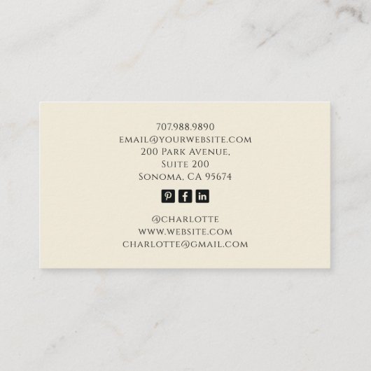 Baker Skeleton Sepia Tarot Ästhetik Visitenkarte (Rückseite)