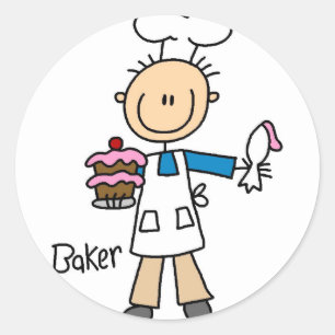 Baker-Strichmännchen Runder Aufkleber