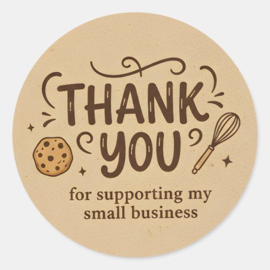 Baker Thank You Sticker  Custom Baking Icon Design (Vorderseite)