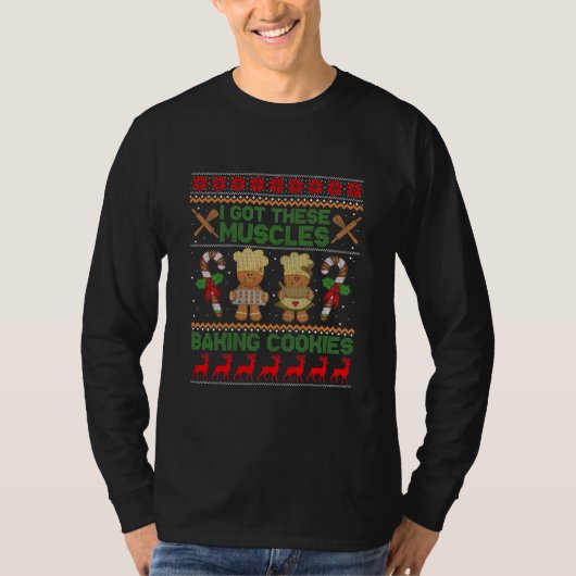 Baker Ugly Weihnachtsgebäck Kekse Sweater T-Shirt (Vorderseite)