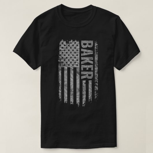 Baker USA Flag abgenutztes Design T-Shirt (Design vorne)