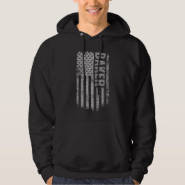Baker USA Flag Distressed design Hoodie