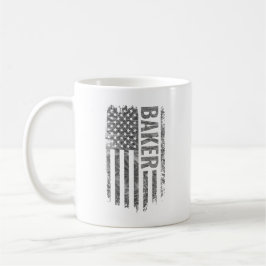 Baker USA Flag Distressed design Kaffeetasse
