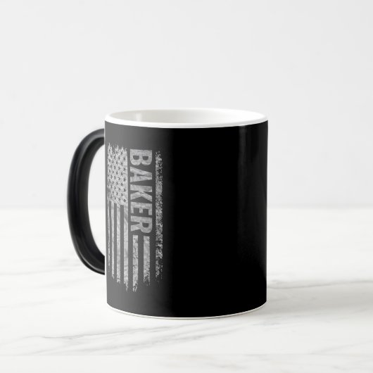 Baker USA Flag Distressed design Verwandlungstasse (Vorderseite Links)