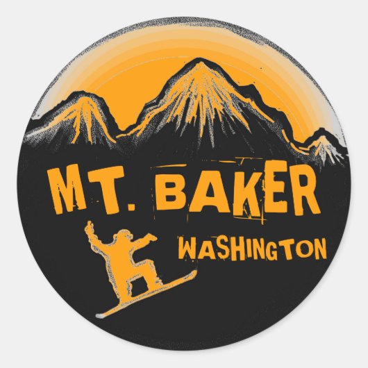 Baker Washington Snowboard-Aufkleber Runder Aufkleber (Vorderseite)