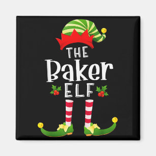 Baker Weihnachtself passendes Pyjama X-mas-Party  Magnet