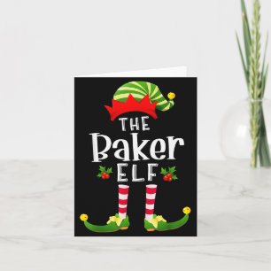 Baker Weihnachtself passendes Schlafanzug X-mas Pa Karte