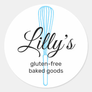 Baker Whisk Bakery Square Business Card Classic Ro Runder Aufkleber