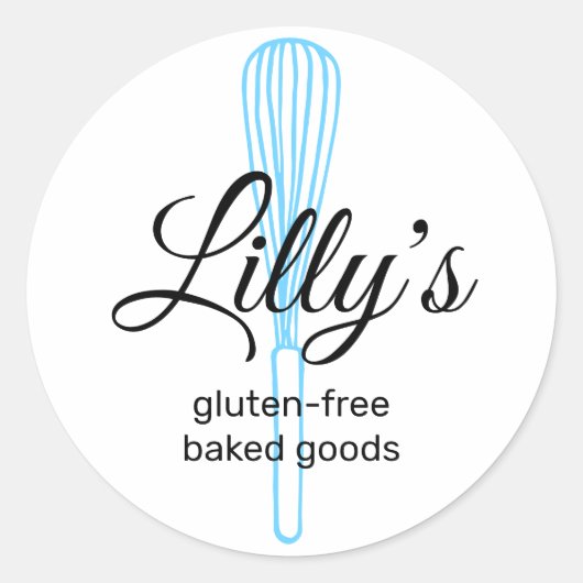 Baker Whisk Bakery Square Business Card Classic Ro Runder Aufkleber (Vorderseite)