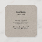 Baker Whisky Bakery Square Kraft Business Card Quadratische Visitenkarte (Rückseite)