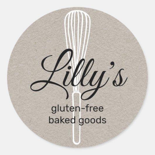 Baker Whisky Bakery Square Kraft Business Card Runder Aufkleber (Vorderseite)