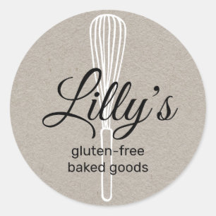 Baker Whisky Bakery Square Kraft Business Card Runder Aufkleber