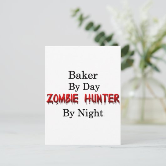 Baker/Zombie Hunter Postkarte (Stehend Vorderseite)