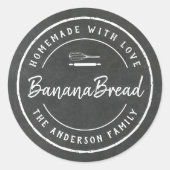 Bakerlogo hausgemachte Backgeschenke Tafel Runder Aufkleber (Vorderseite)