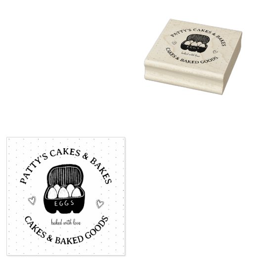 Baker's Bakery Logo Pink Black Label Gummistempel (Stempel)