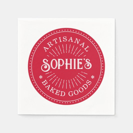 Baker's Bakery Red Logo Serviette (Vorderseite)