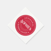 Baker's Bakery Red Logo Serviette (Ecke)