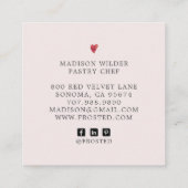 Baker's Cupcake Logo Calligrafy Script rosa Quadratische Visitenkarte (Rückseite)