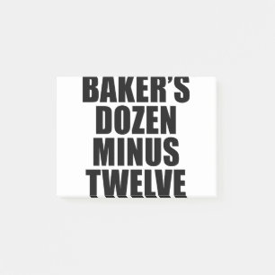 Baker's Dozen Minus Zwölf Witziger T - Shirt Post-it Klebezettel