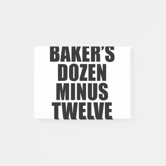 Baker's Dozen Minus Zwölf Witziger T - Shirt Post-it Klebezettel (Vorderseite)