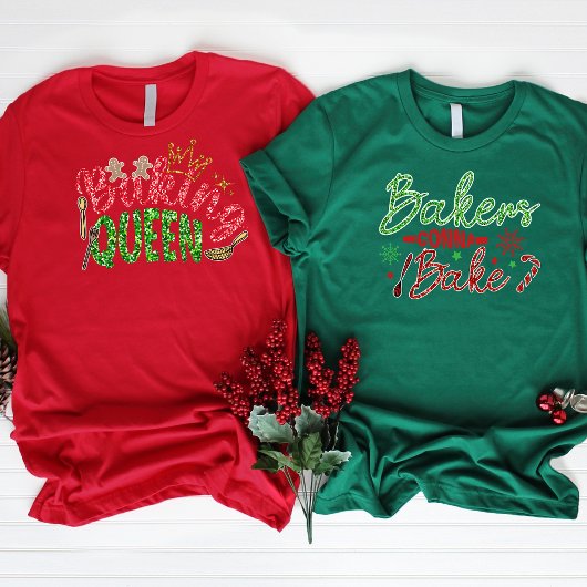 Bakers Gonna Bake Personalisierter Glitzer Blindhe T-Shirt