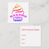 Bakers Gonna Bake Quadratische Visitenkarte (Vorne/Hinten)