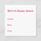 Bakers Gonna Bake Quadratische Visitenkarte (Rückseite)