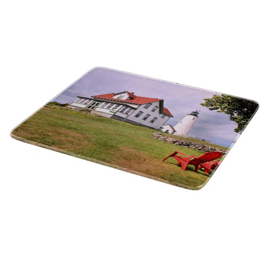 Bakers Island Lighthouse, MA Cutting Board Schneidebrett (Ecke)
