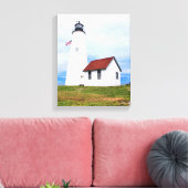 Bakers Island Lighthouse MA Wrapped Canvas Leinwanddruck (Insitu (Wohnzimmer))