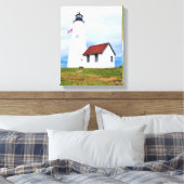 Bakers Island Lighthouse MA Wrapped Canvas Leinwanddruck (Insitu (Schlafzimmer))