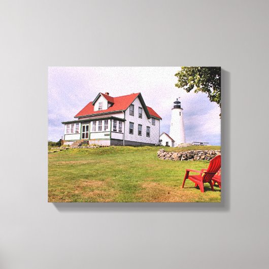 Bakers Island Lighthouse MA Wrapped Canvas Leinwanddruck (Vorderseite)