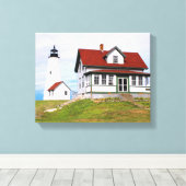Bakers Island Lighthouse MA Wrapped Canvas Leinwanddruck (Insitu (Holzboden))