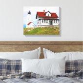 Bakers Island Lighthouse MA Wrapped Canvas Leinwanddruck (Insitu (Schlafzimmer))