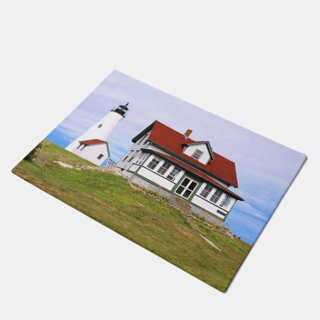 Bakers Island Lighthouse, Massachusetts Door Mat Fußmatte (Schrägansicht)