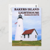 Bakers Island Lighthouse, Massachusetts Postkarte (Vorne/Hinten)