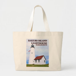 Bakers Island Lighthouse, Massachusetts Tote Bag Jumbo Stoffbeutel