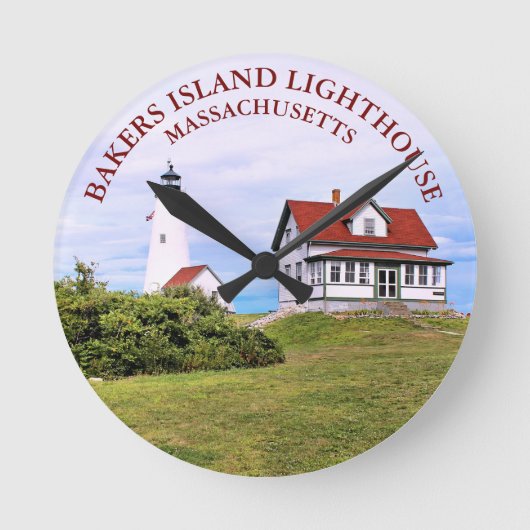 Bakers Island Lighthouse Massachusetts Wall Clock Runde Wanduhr (Vorderseite)