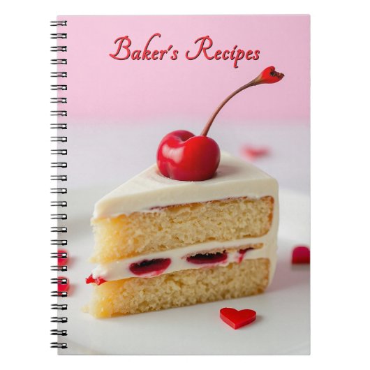 Baker's Reecipes Cherry Ontop Notebook Notizblock (Vorderseite)