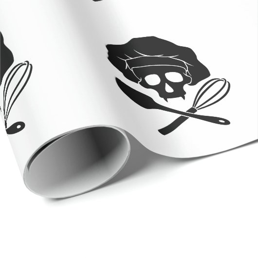 Baker's Skull with Toque Geschenkpapier (Rolleneckpunkt)